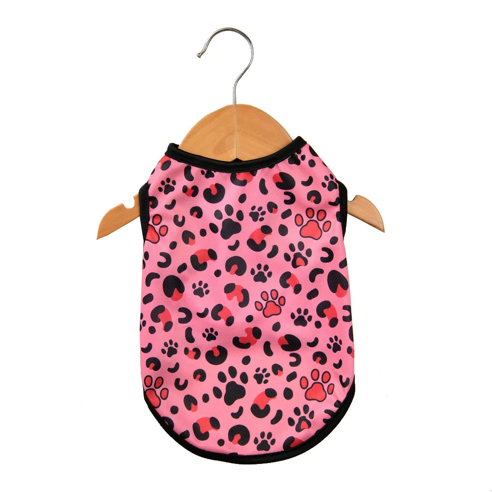 Leopard Print Pet Vest - Breathable Summer T-Shirt for Cats & Small Dogs