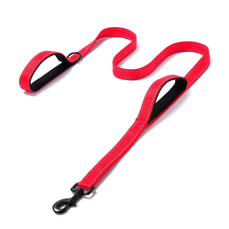 Double Handle Reflective Dog Leash - Heavy Duty for Large Dogs