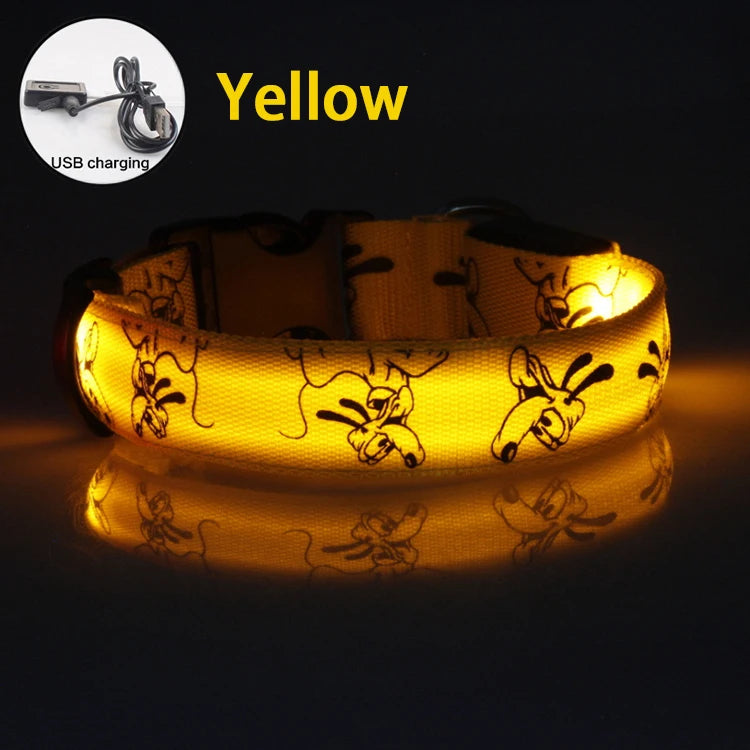 LED Dog Collar - USB Rechargeable Night Safety Light