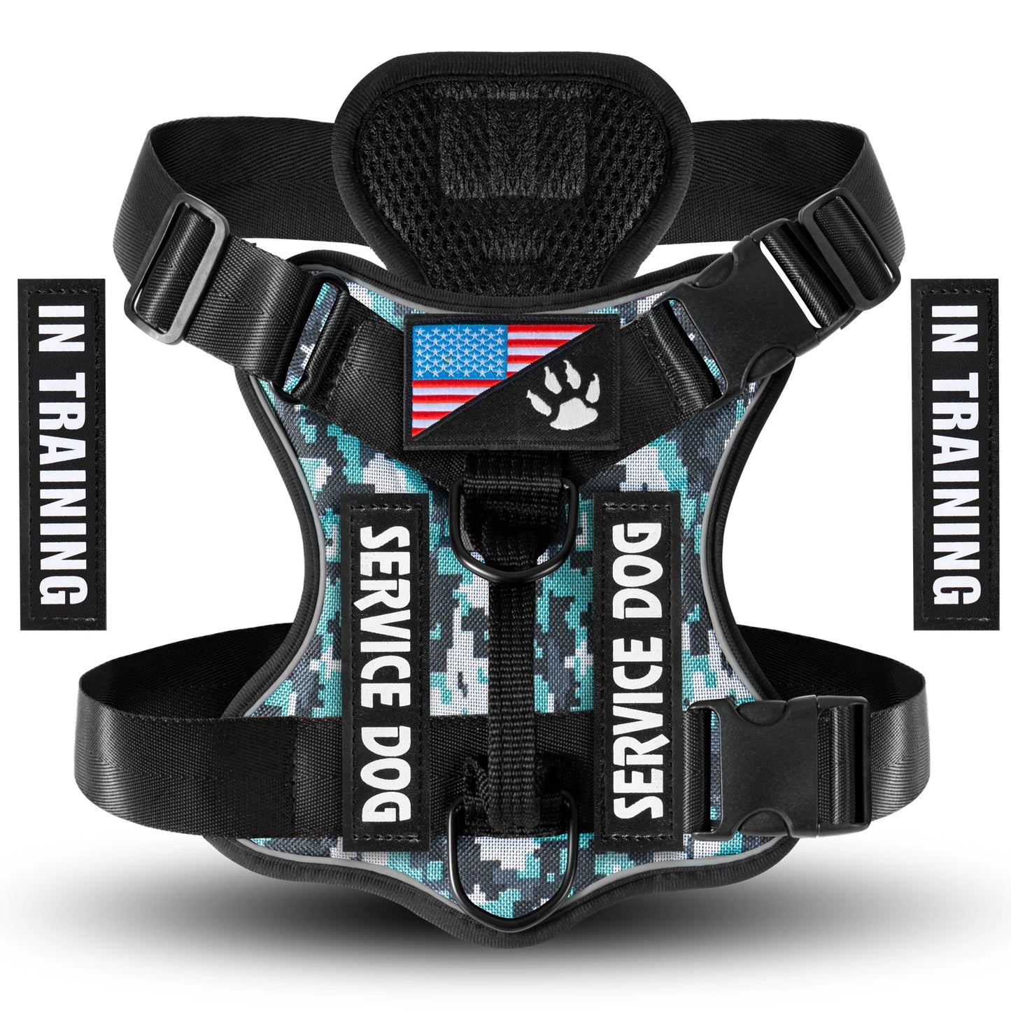 Service Dog Harness - Reflective Vest with 5 Patches