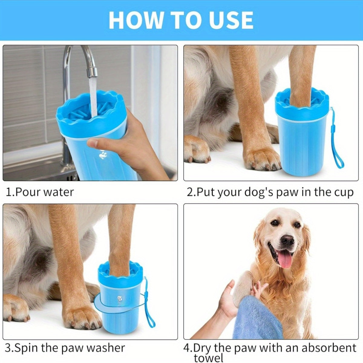 Dog Paw Washer - Muddy Paw Cleaner for All Breeds