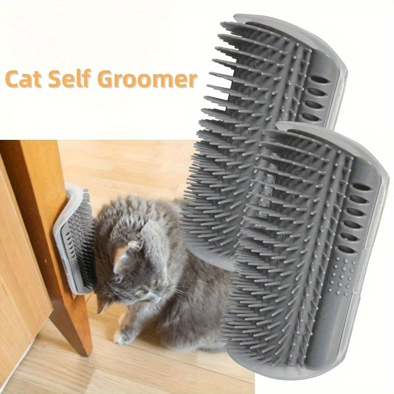 Wall-Mounted Cat Grooming Comb - Self-Cleaning Brush