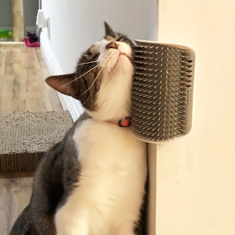 Durable PP wall-mounted cat grooming comb self-cleaning brush for cats
