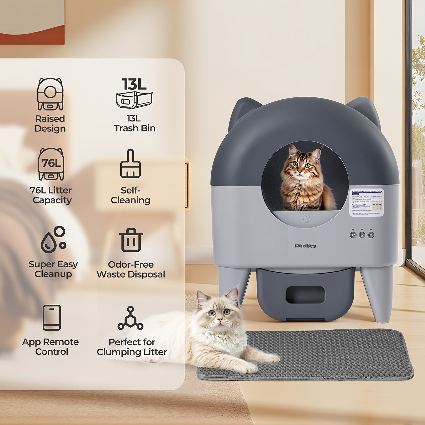 Self-Cleaning Cat Litter Box - Extra Large Automatic