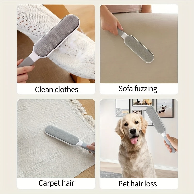 Double-Sided Pet Hair Remover Brush - Reusable Lint Roller