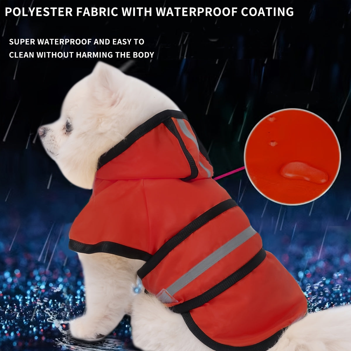 Reflective Waterproof Dog Raincoat - Adjustable Lightweight Rain Jacket