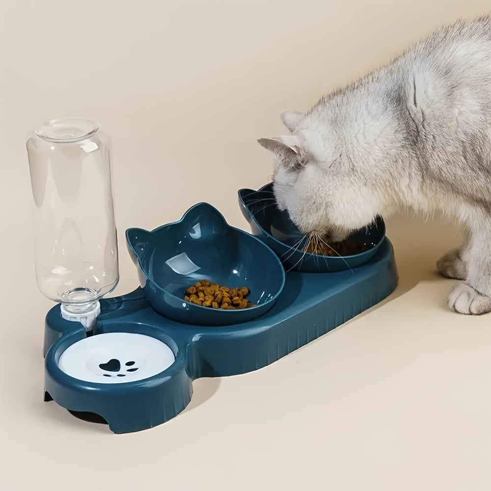Anti-Slip Tilted Pet Bowl - Ergonomic Design