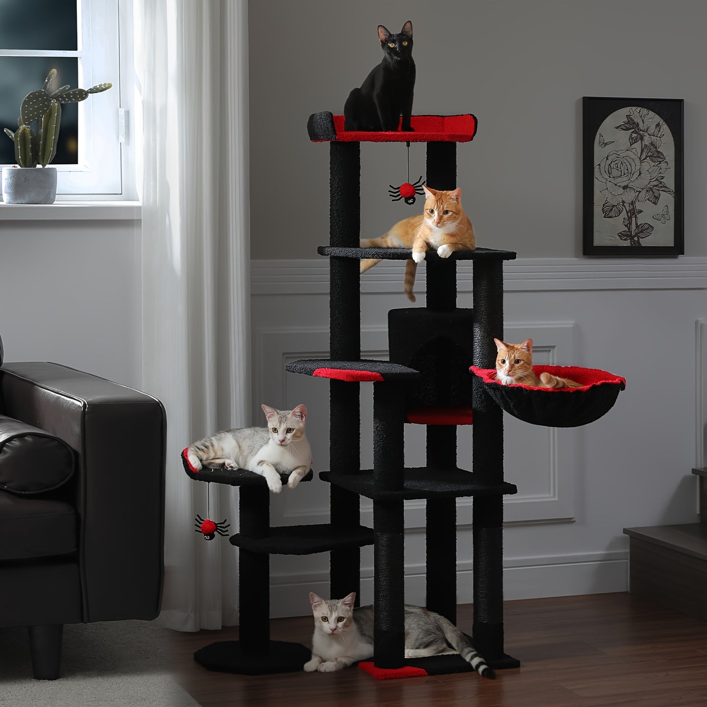 Cactus Cat Tree 59" - Multi-Level Tower for Large Cats