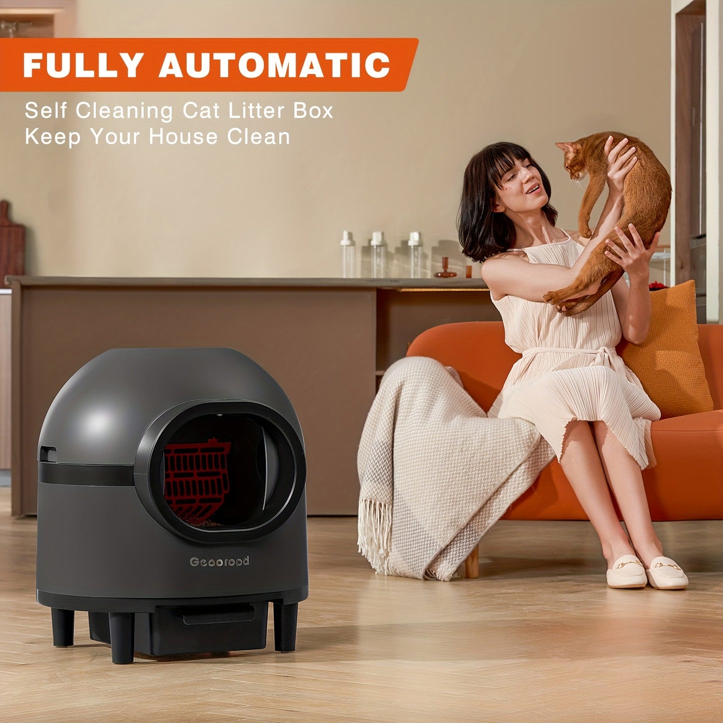 Smart Self-Cleaning Cat Litter Box - Large Electric