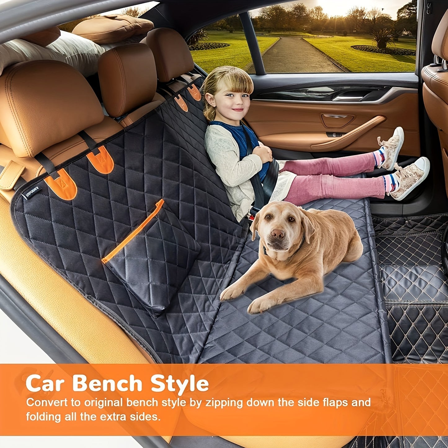 Waterproof Dog Car Mat - Seat Belt Compatible