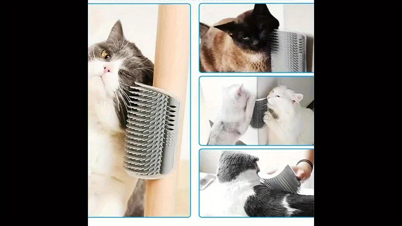 Wall-Mounted Cat Grooming Comb - Self-Cleaning Brush