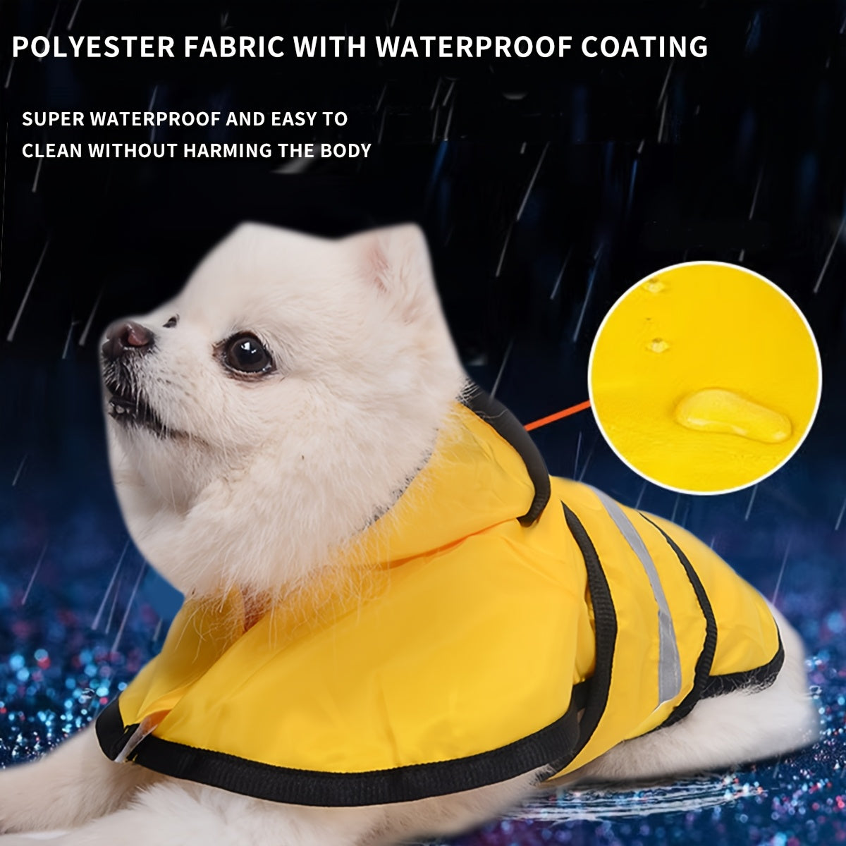Reflective Waterproof Dog Raincoat - Adjustable Lightweight Rain Jacket