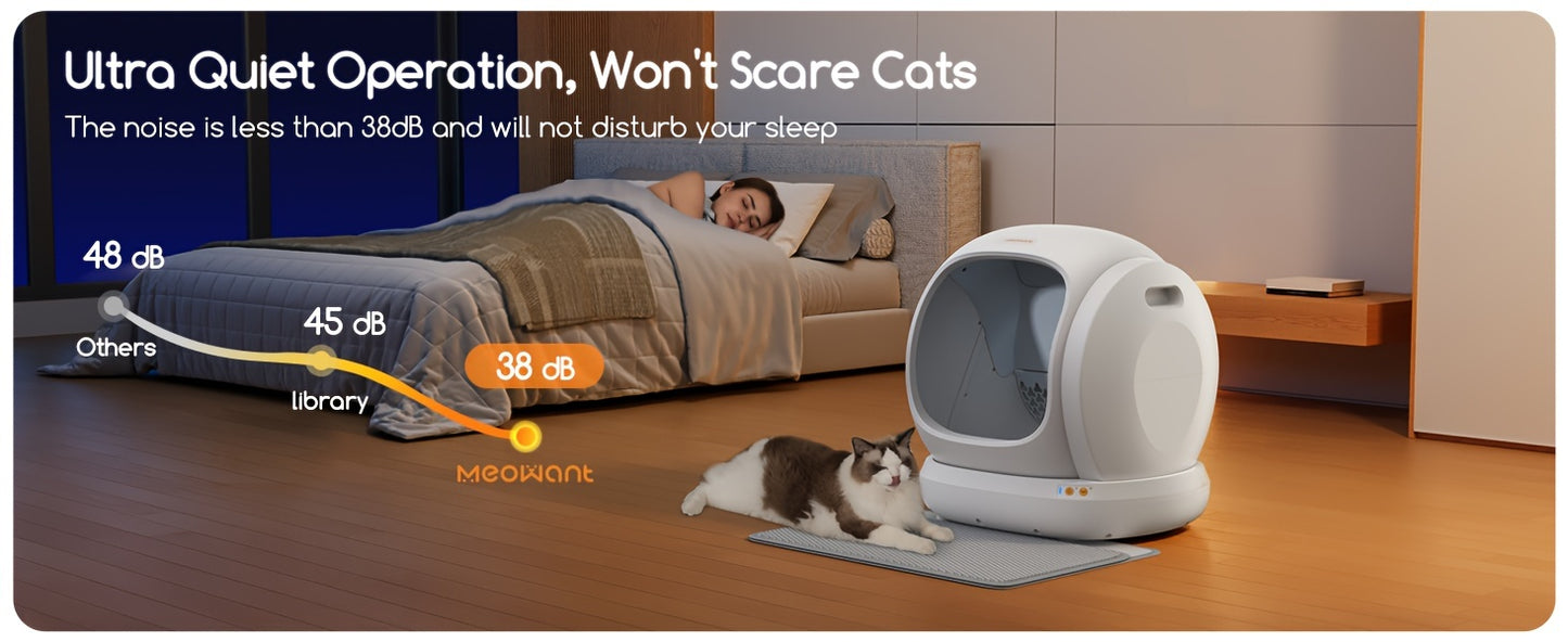 Self-Cleaning Cat Litter Box - App Control 19.8 Gallon