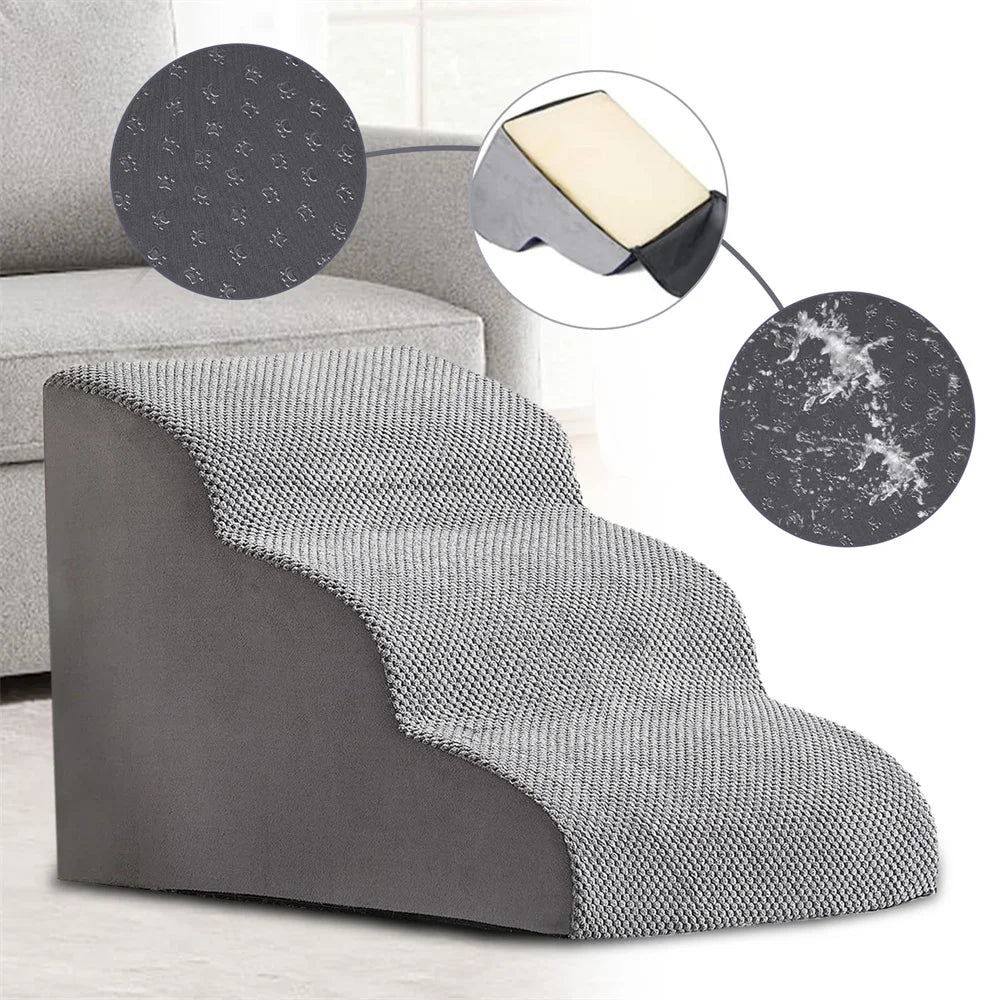 Pet Stairs 3 Steps - Anti-Slip Ramp for Small Dogs & Cats