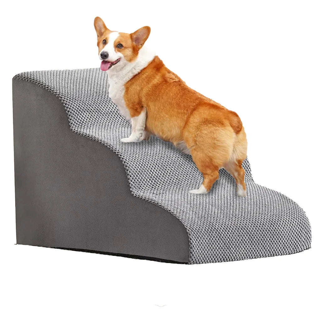 Pet Stairs 3 Steps - Anti-Slip Ramp for Small Dogs & Cats