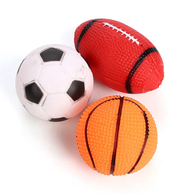 Assorted pet chew toys for tooth grinding and interactive play