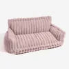 Pet Bed - Striped Velvet Plush House