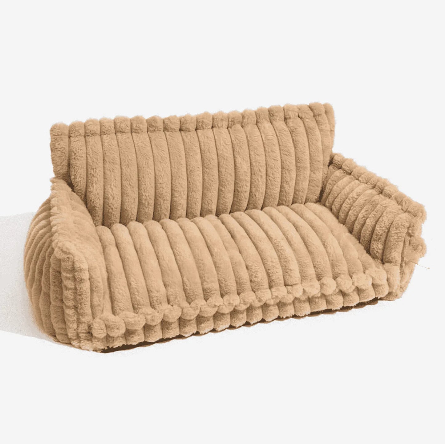 Pet Bed - Striped Velvet Plush House