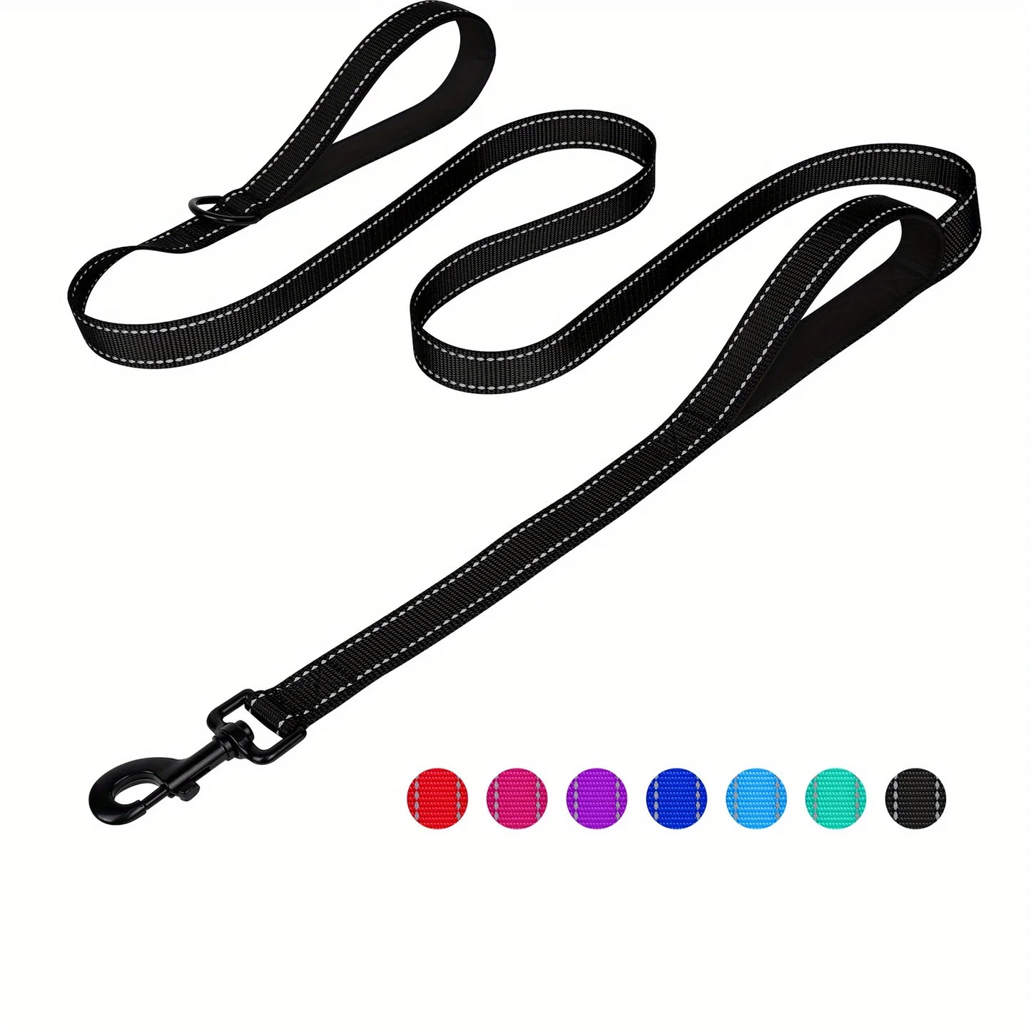 Double Handle Reflective Dog Leash - Heavy Duty for Large Dogs