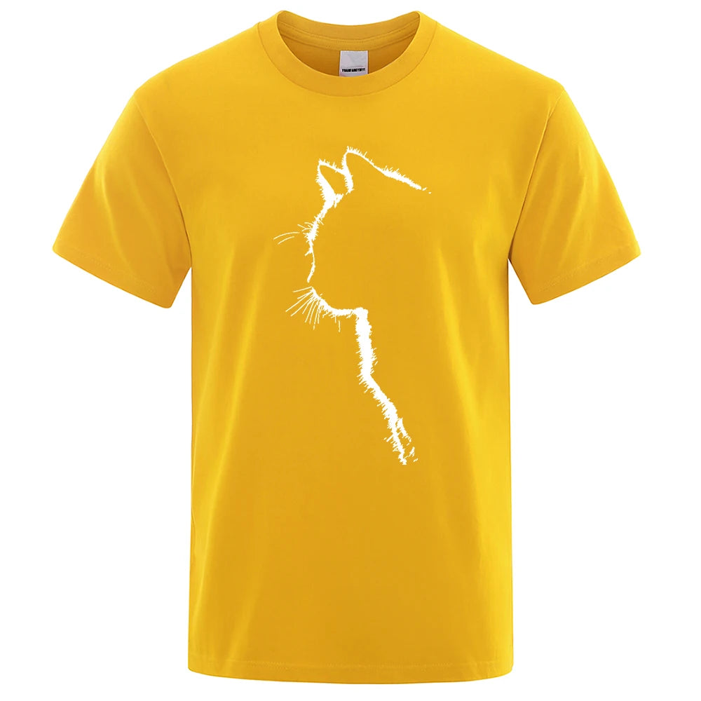 Cool Cat Print Men's T-Shirt - Hip Hop Streetwear Summer Tee