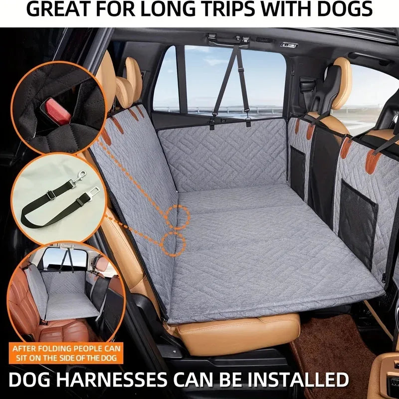 Dog Car Seat Cover - Waterproof Hammock for Back Seat
