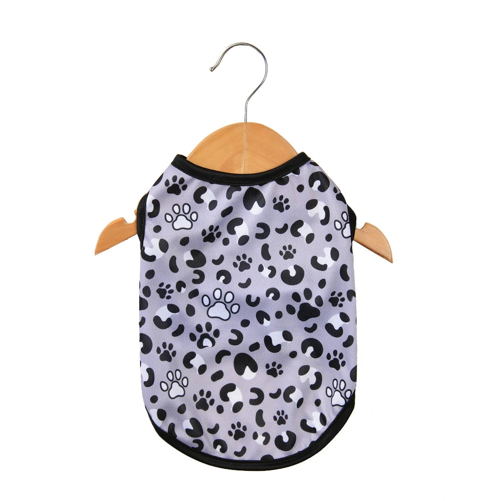 Leopard Print Pet Vest - Breathable Summer T-Shirt for Cats & Small Dogs
