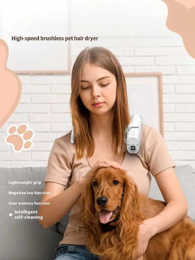 New Pet Grooming Hair Dryer High-Power Energy-Saving Silent Neck Hanging Portable Pet Cats Dogs Beauty Dryer Pet Supplies