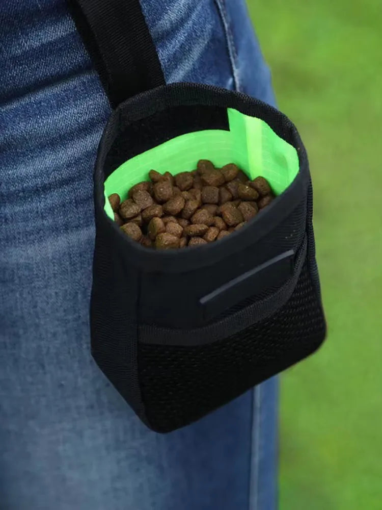 Dog Training Treat Pouch - Hands-Free Waist Bag with Clip Closure