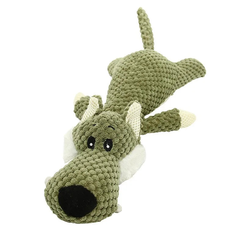 Plush Squeaky Dog Toy - Bite-Resistant Interactive Pet Toy with Sound