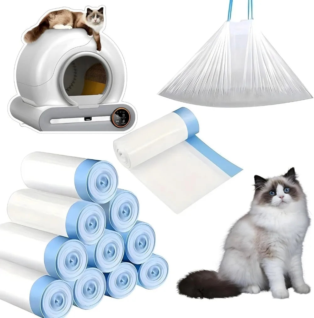 Cat Litter Bags - Drawstring Poop Bags 10 Rolls