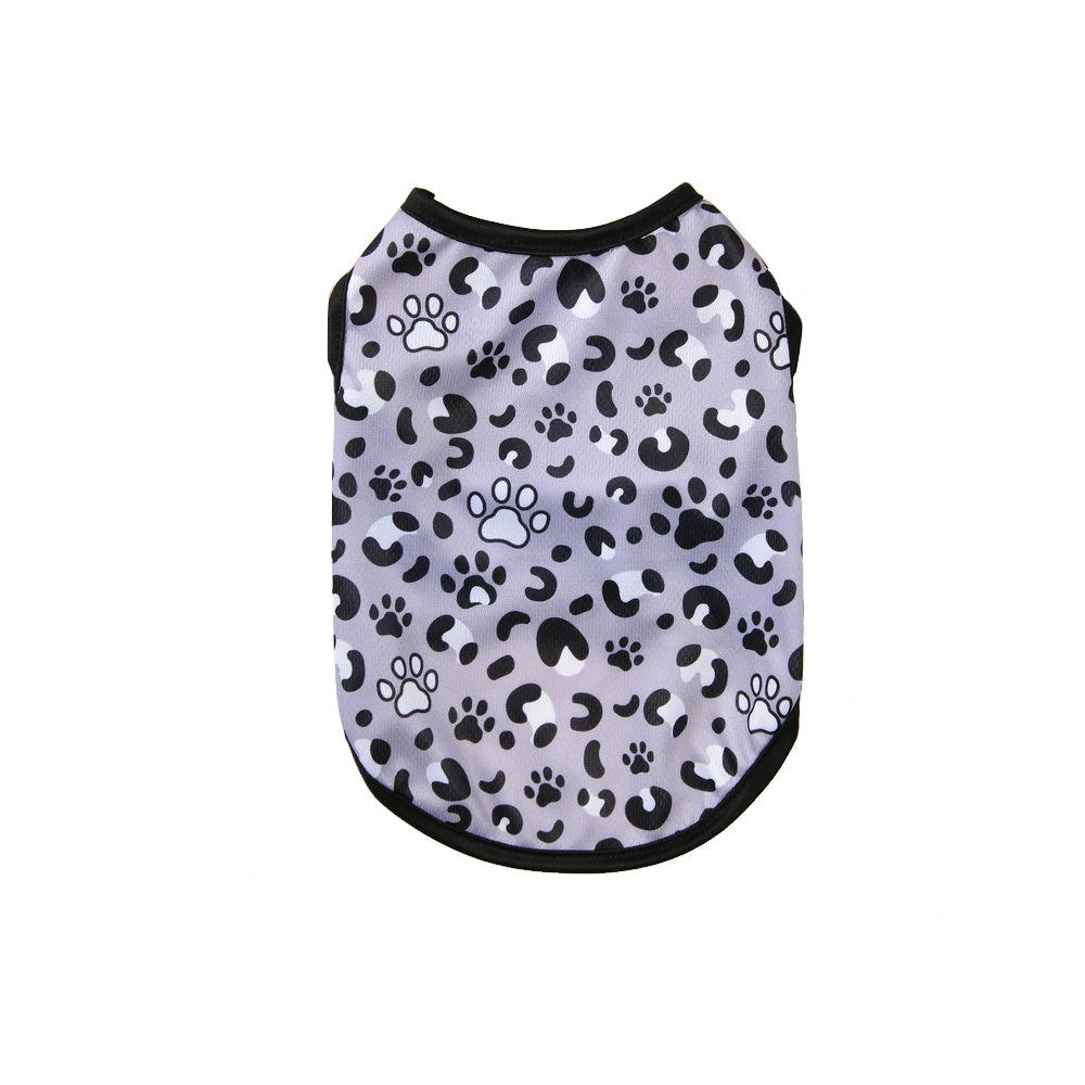 Leopard Print Pet Vest - Breathable Summer T-Shirt for Cats & Small Dogs