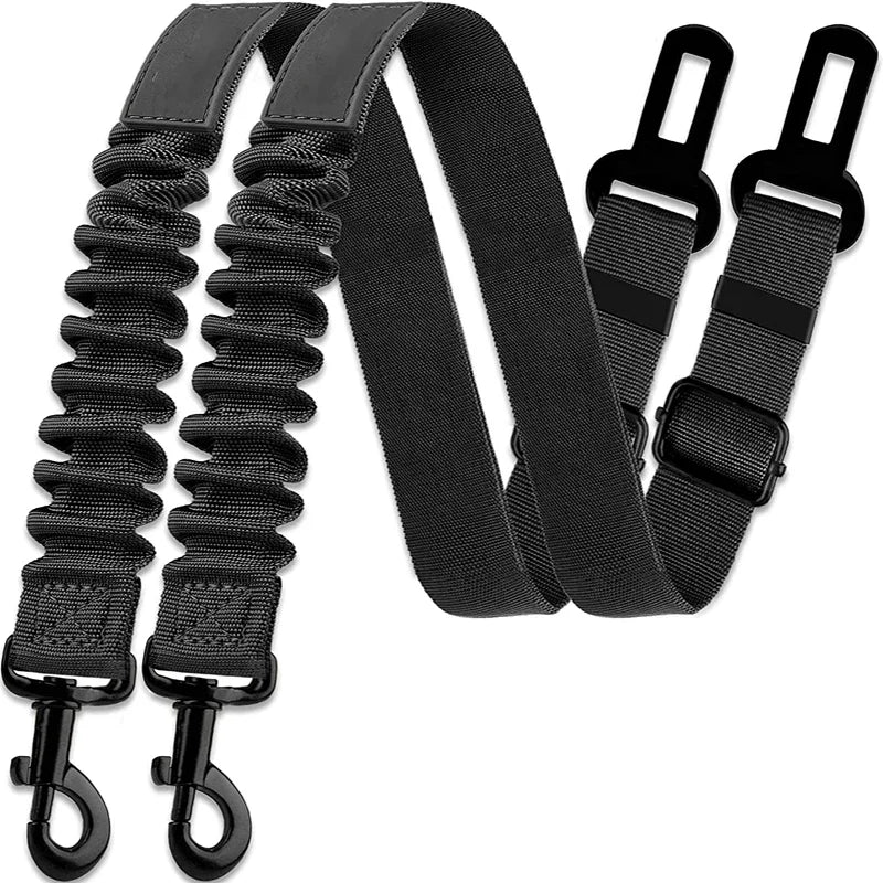 Adjustable car seat belt pet harness with safety clip for cats and dogs
