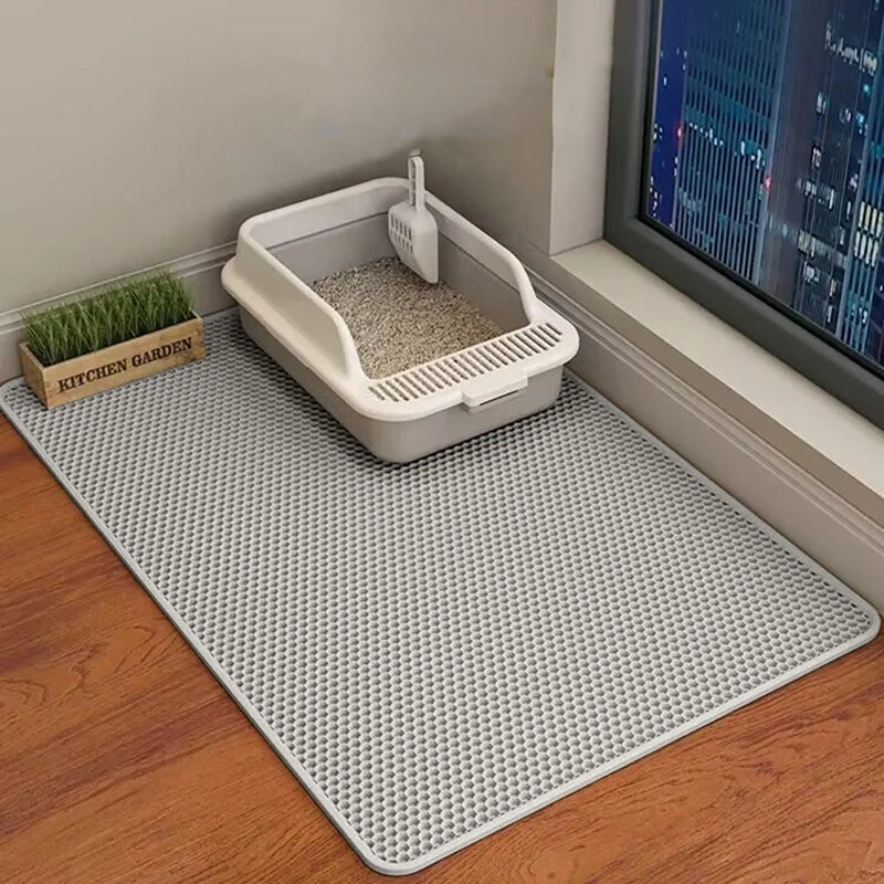 Waterproof Cat Litter Mat - Traps Litter & Protects Floors