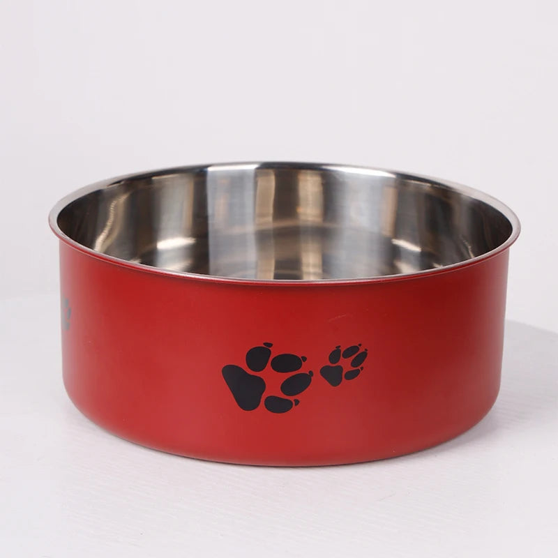 Stainless Steel Pet Bowl with Cartoon Pattern