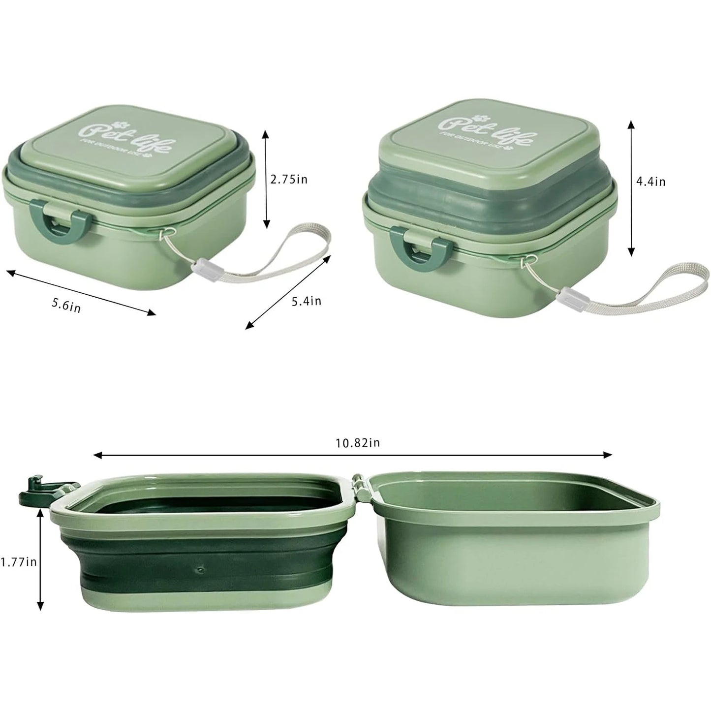 Collapsible Dog Water Bowl - Portable Travel Pet Feeder with Lid