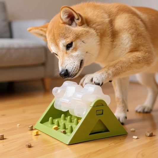 Interactive dog food dispenser toy puzzle slow feeder

