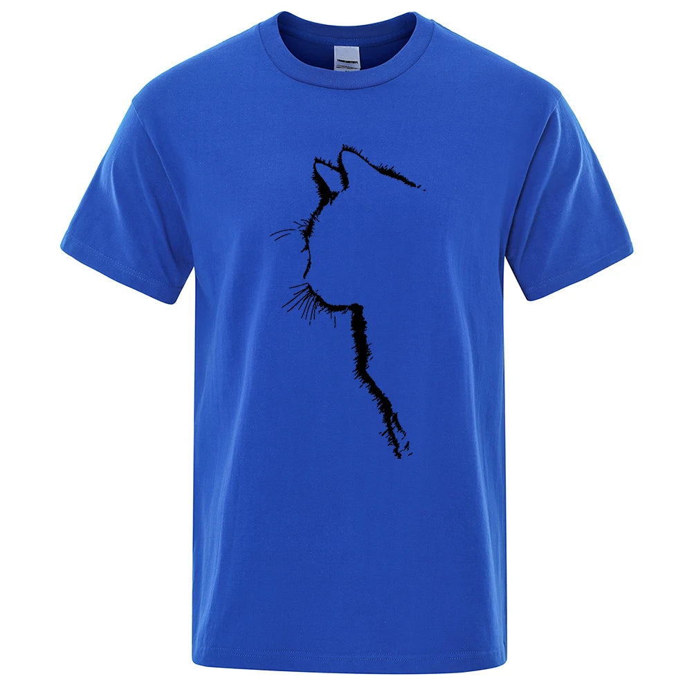 Cool Cat Print Men's T-Shirt - Hip Hop Streetwear Summer Tee