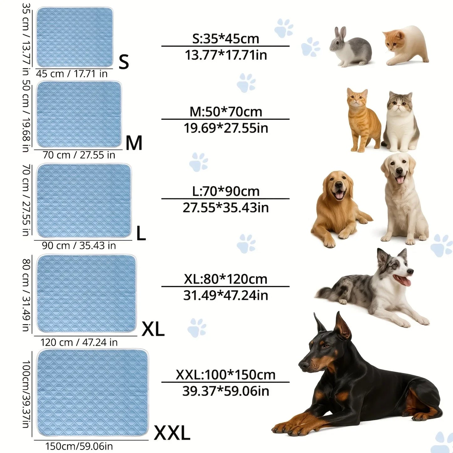 Dog Cooling Mat - Washable Portable Summer Pad for Pets