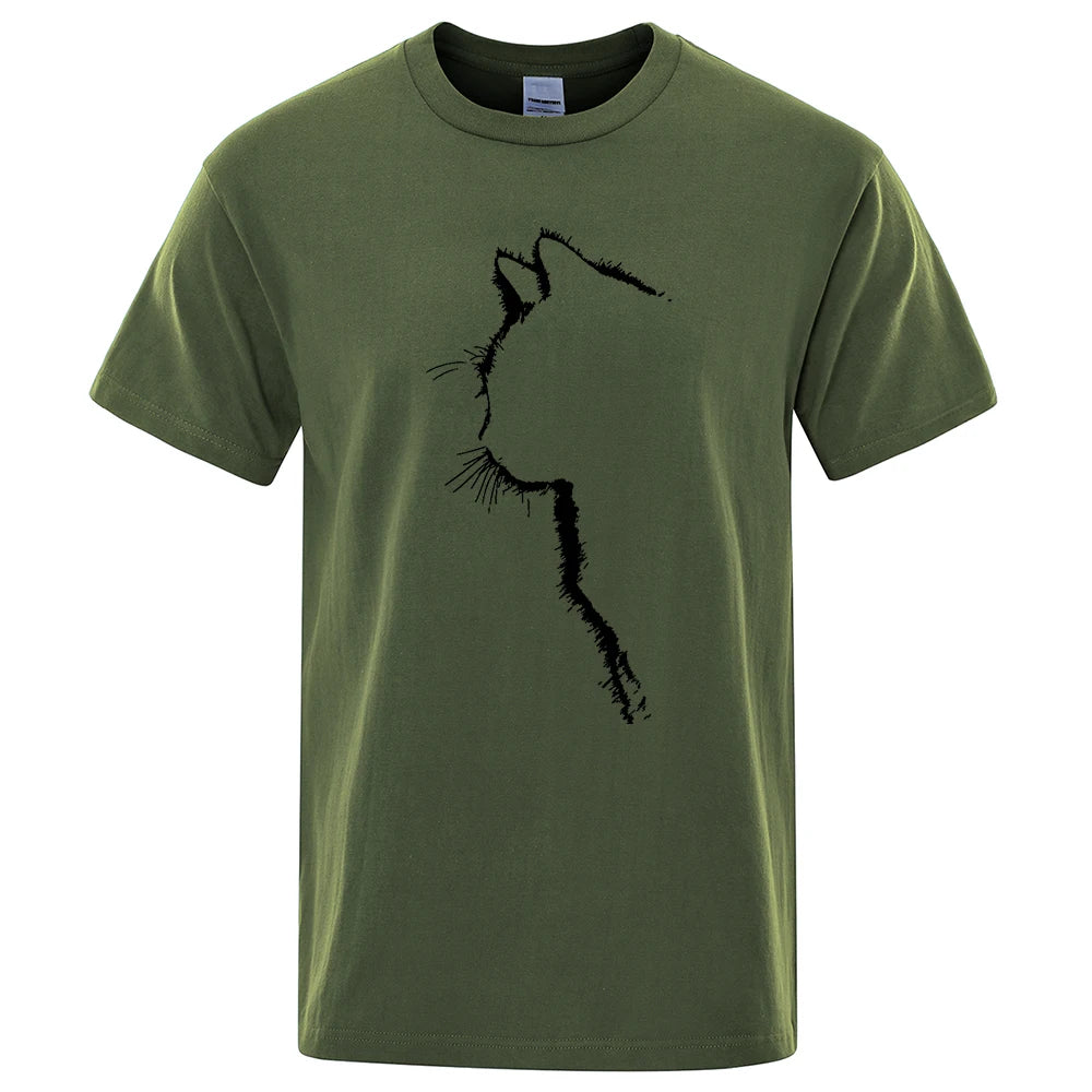 Cool Cat Print Men's T-Shirt - Hip Hop Streetwear Summer Tee