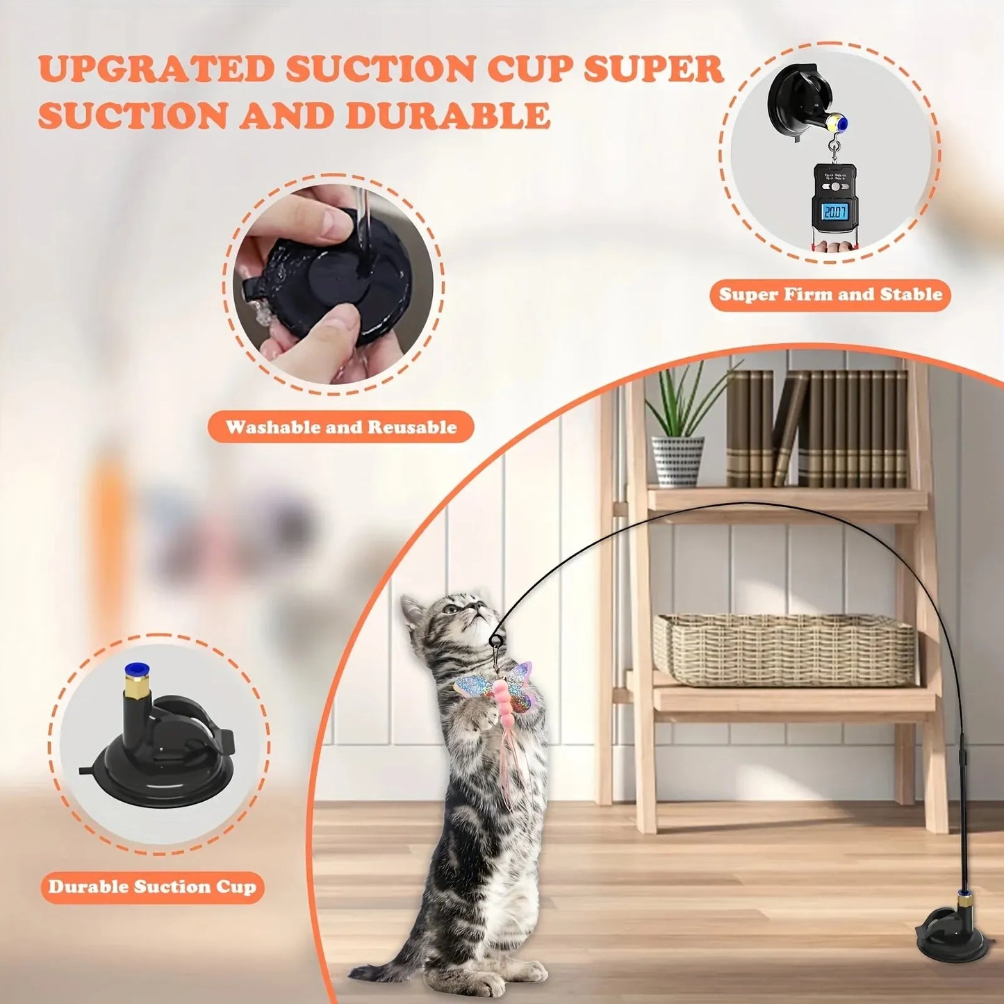 Cat Teaser Toy - Interactive Feather Wand