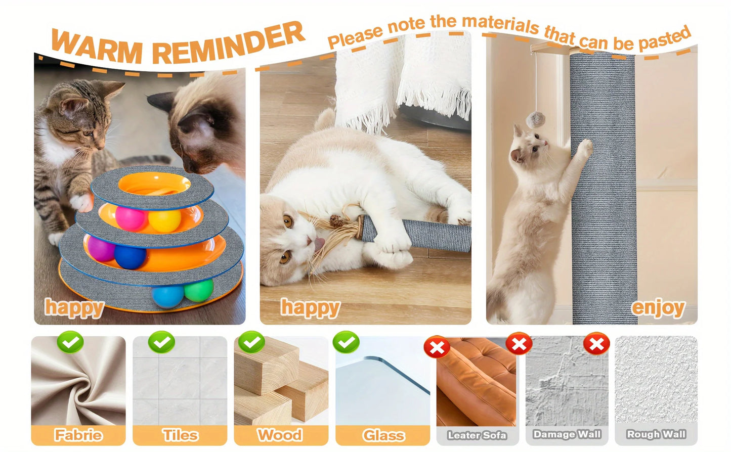Trimmable Cat Scratching Mat - Self-Adhesive Furniture Protector