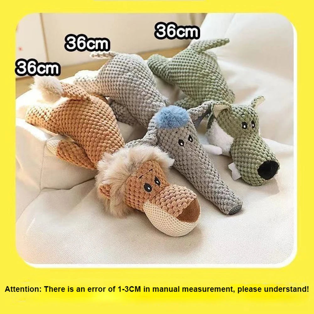 Plush Squeaky Dog Toy - Bite-Resistant Interactive Pet Toy with Sound