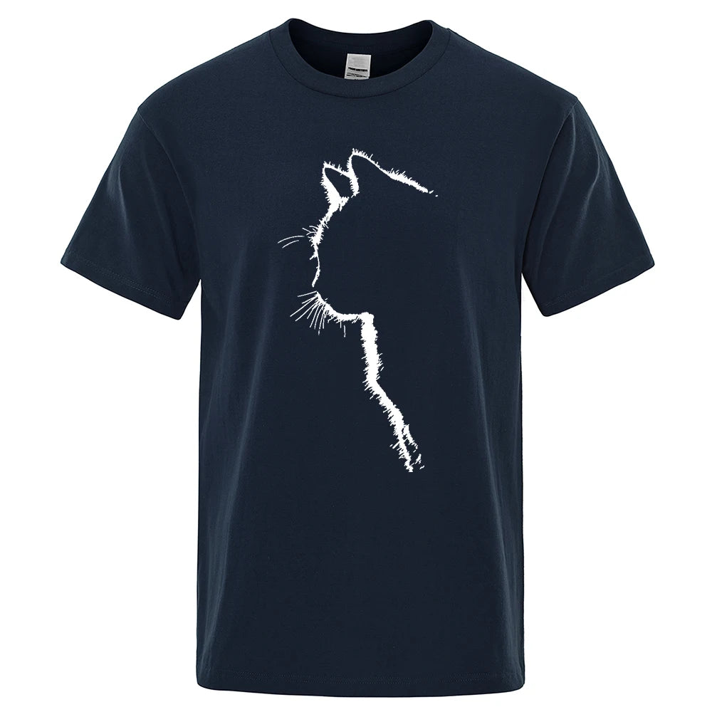 Cool Cat Print Men's T-Shirt - Hip Hop Streetwear Summer Tee