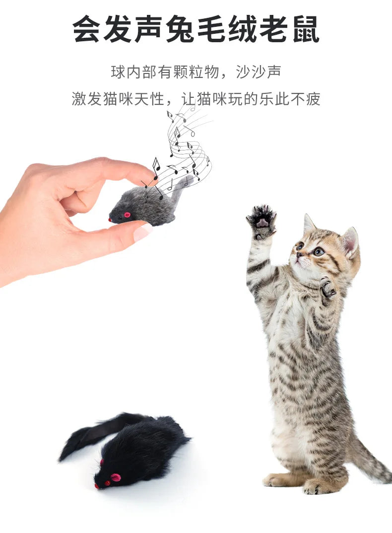 Cat Toy Mouse - Bite-Resistant Plush Interactive Toy