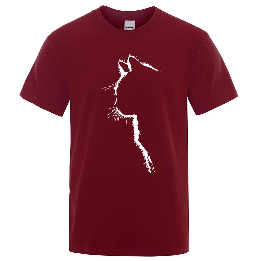 Cool Cat Print Men's T-Shirt - Hip Hop Streetwear Summer Tee