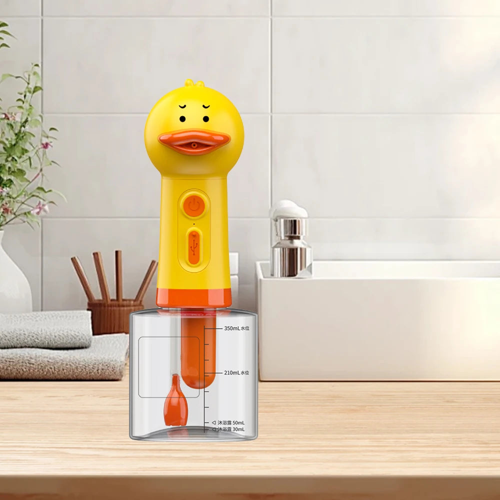 Yellow Duck Pet Cleaning Bathing Electric Foam Machine Usb Charging Automatic Soap Dispenser Foam Machine Pet Accessories