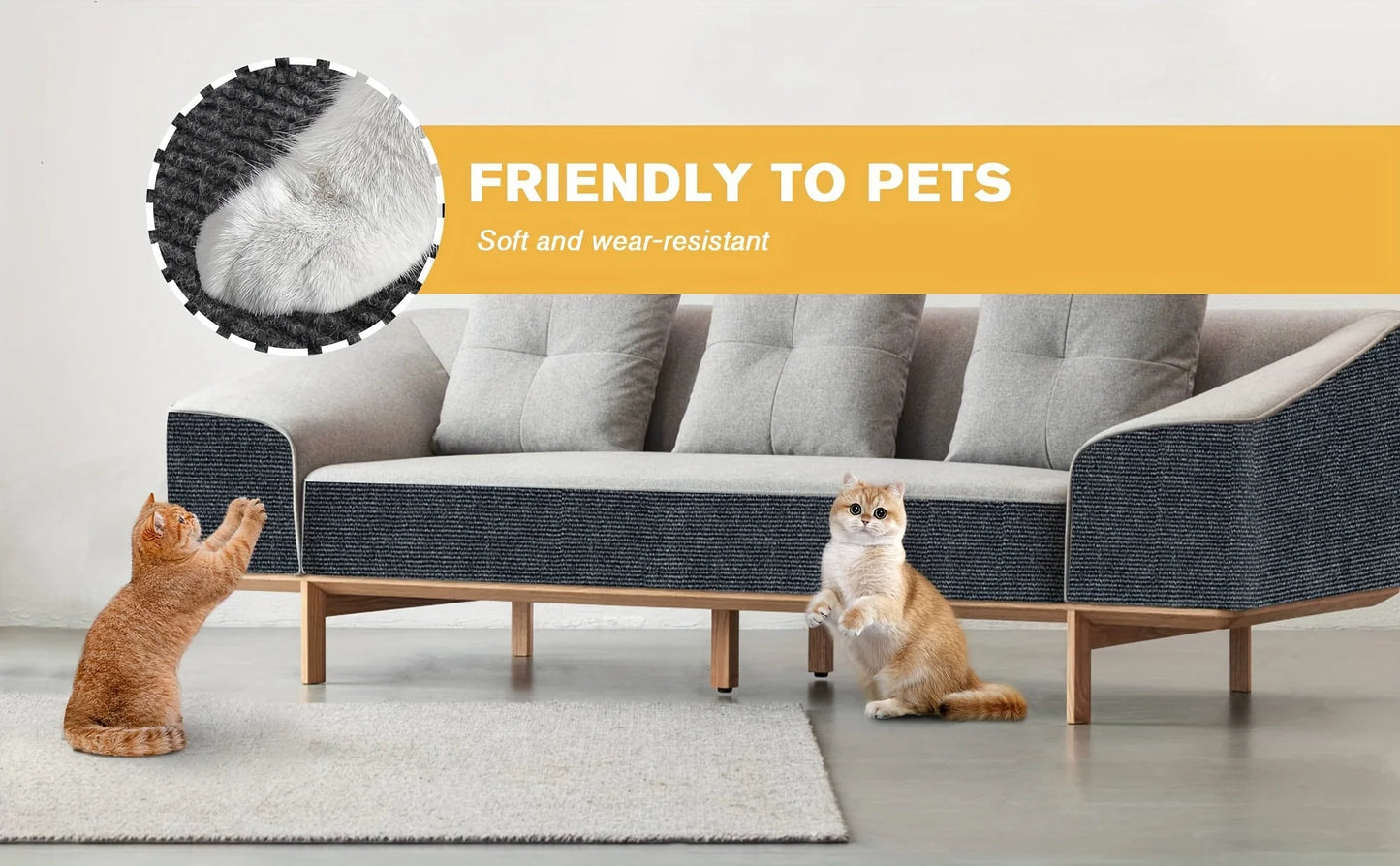 Trimmable Cat Scratching Mat - Self-Adhesive Furniture Protector