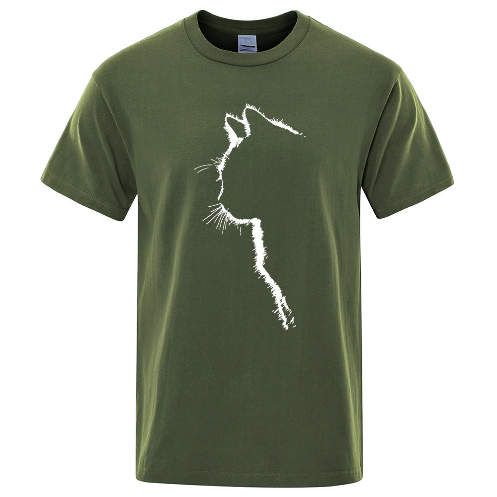 Cool Cat Print Men's T-Shirt - Hip Hop Streetwear Summer Tee