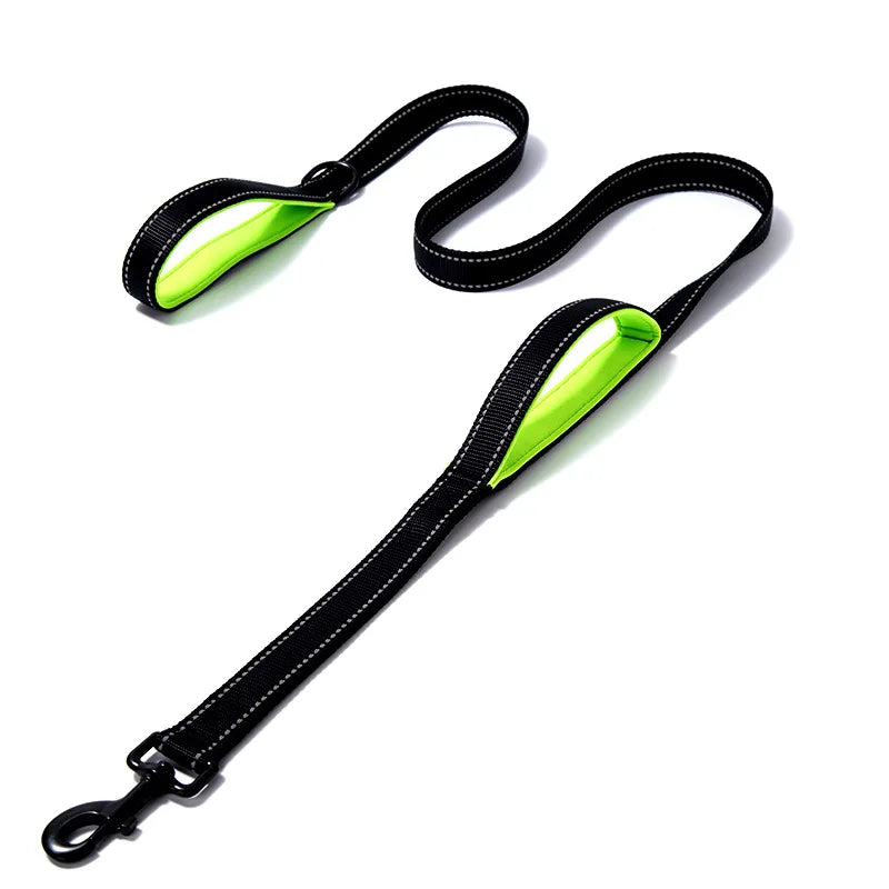 Double Handle Reflective Dog Leash - Heavy Duty for Large Dogs