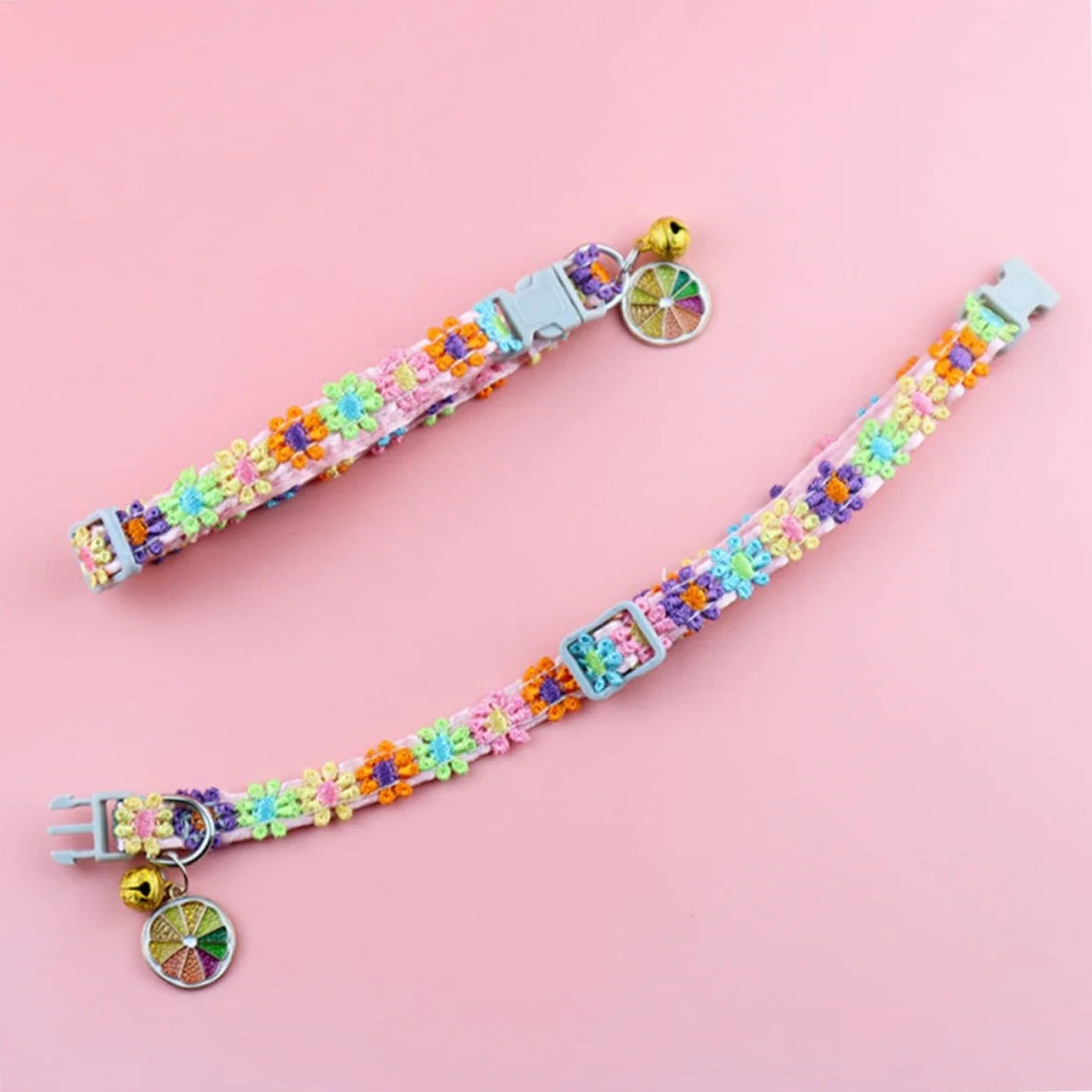 Cat Collar with Bell - Cartoon Footprint Adjustable Safety Collar